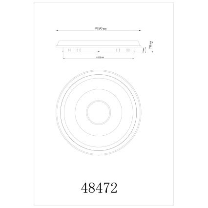 Globo - LED таванно осветително тяло LED/40W/230V 2700/4000/6500K Ø 49 cm