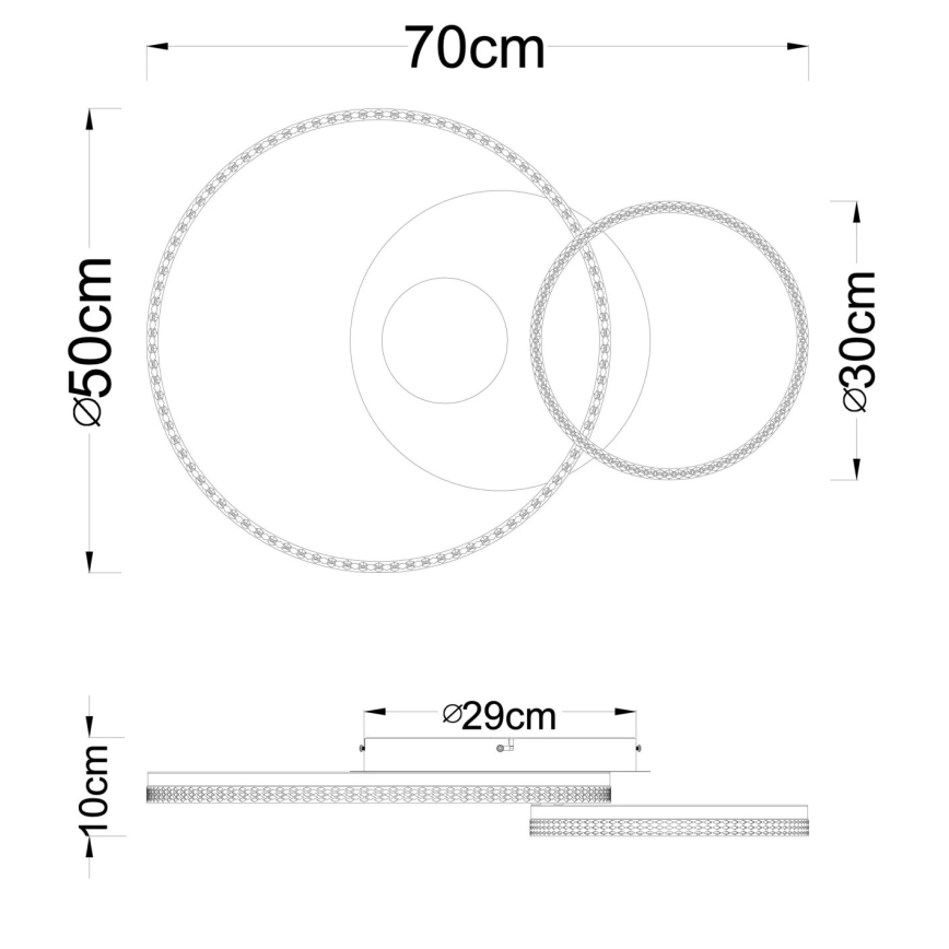 Globo - LED плафон LED/30W/230V 3000K 70x50 cm бежов