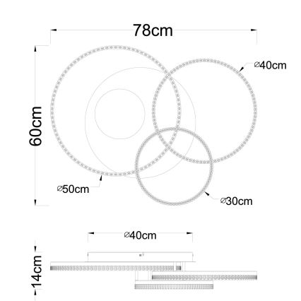 Globo - LED таванно осветително тяло LED/40W/230V 3000K 78x60 cm бежово