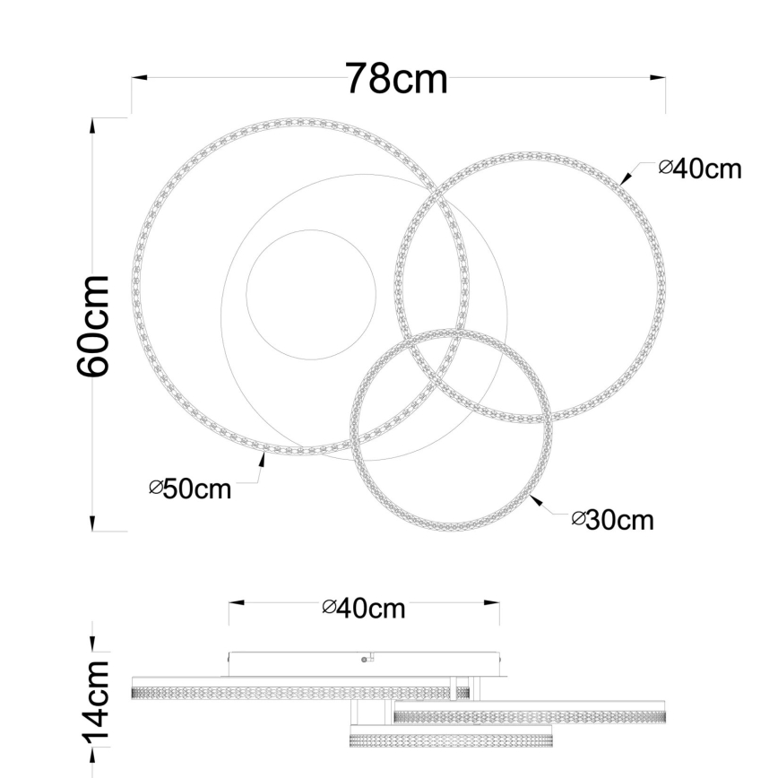 Globo - LED таванно осветително тяло LED/40W/230V 3000K 78x60 cm бежово