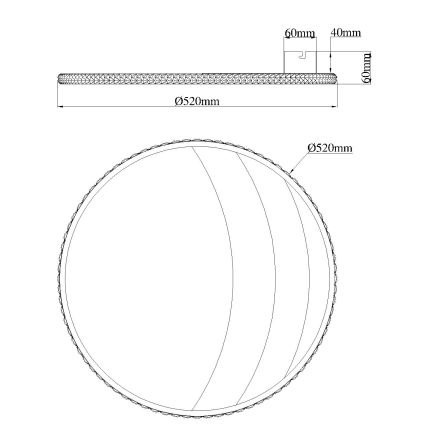 Globo - LED таванен плафон LED/40W/230V 3000/4000/6000K Ø 52 см, златист