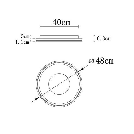 Globo - LED Димируем плафон LED/48W/230V 2700-6000K Ø 48 см + дистанционно управление