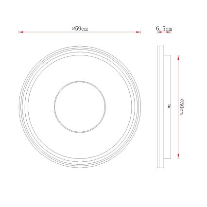 Globo - Димируемо LED таванно осветително тяло LED/60W/230V 2700-6000K Ø 59 см бежово + дистанционно управление