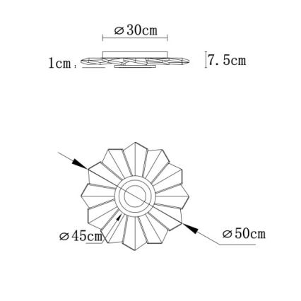 Globo - LED Димируем плафон LED/58W/230V 2700-6000K Ø 50 см бял + дистанционно управление