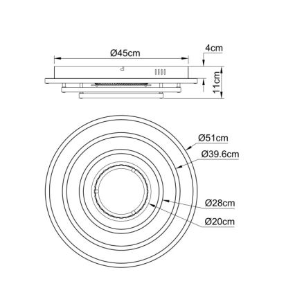 Globo - LED таванно осветително тяло LED/40W/230V 3000/4000/6000K Ø 51 см, бежово