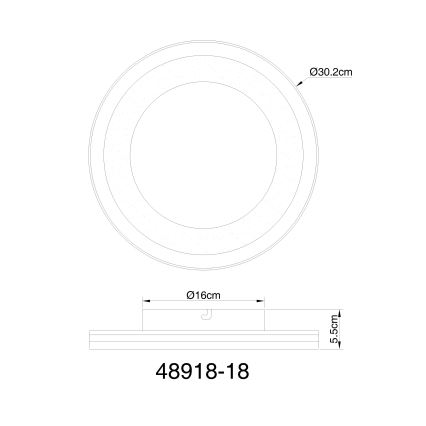 Globo - LED Плафониера LED/18W/230V Ø 30,2 см
