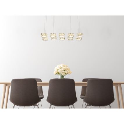 Globo - LED Пендел LED/92W/230V 4000K лъскав хром/прозрачен