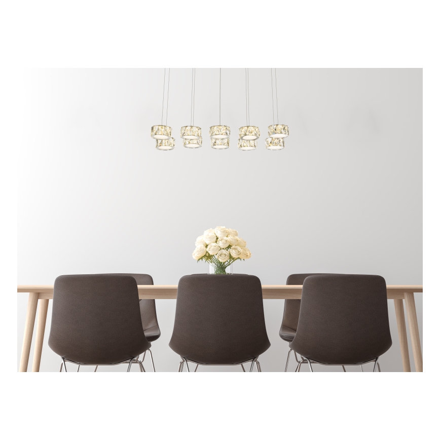 Globo - LED Пендел LED/92W/230V 4000K лъскав хром/прозрачен