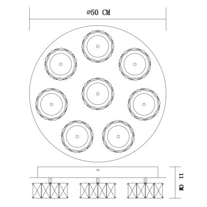 Globo - LED Димируем плафон LED/64W/230V 4000K Ø 50 см