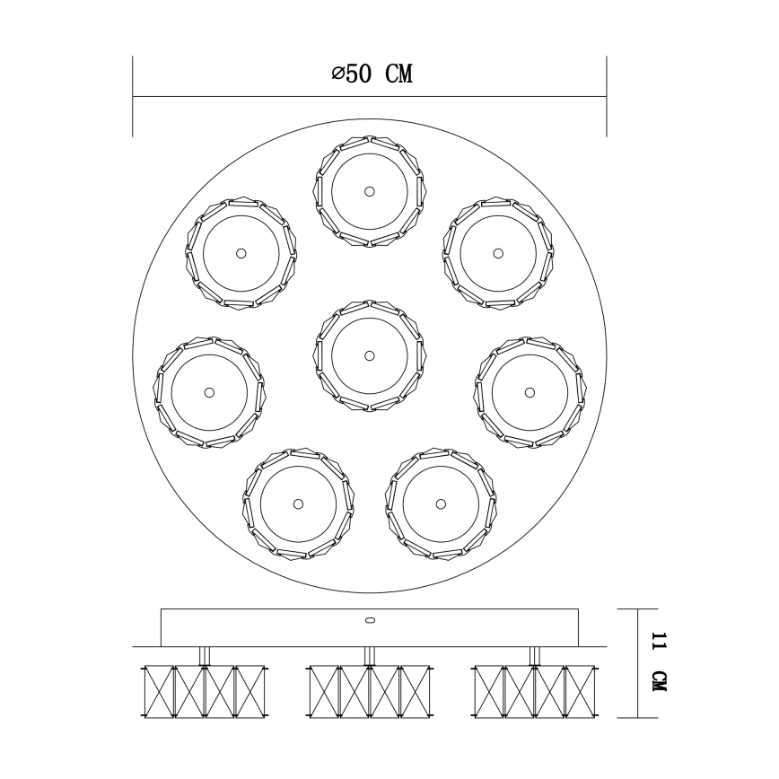 Globo - LED Димируем плафон LED/64W/230V 4000K Ø 50 см