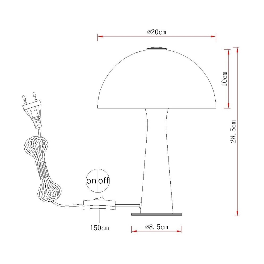 Globo - Настолна лампа 1xE14/25W/230V бяла