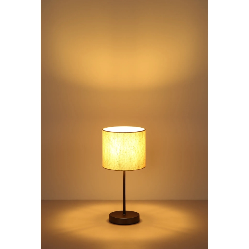 Globo - Настолна лампа 1xE27/25W/230V черна/бежова