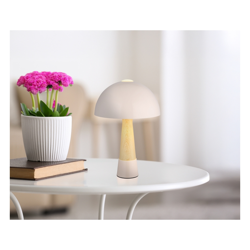 Globo - Бежова настолна лампа 1xE27ILLU/40W/230V