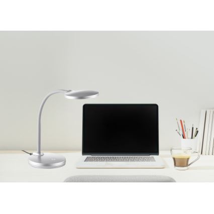 Globo - LED регулируема гъвкава настолна лампа с докосване LED/4,6W/230V сребриста
