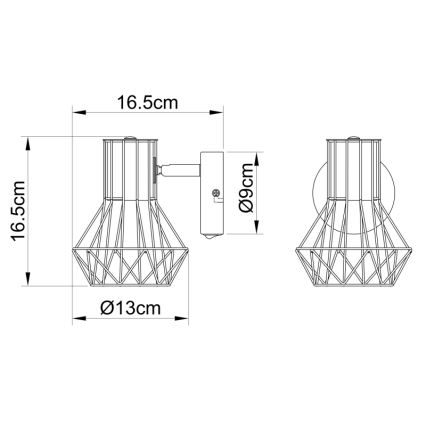 Globo - Стенен прожектор, луна 1xE27/40W/230V