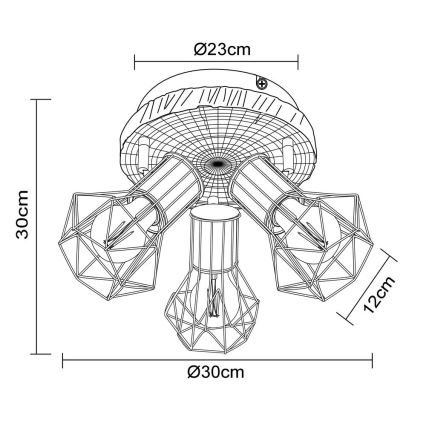 Globo - Спот 3xE27/60W/230V