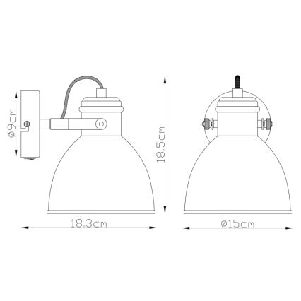 Globo - Стенен прожектор, луна 1xE27/40W/230V