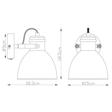 Globo - Стенен прожектор, луна 1xE27/40W/230V