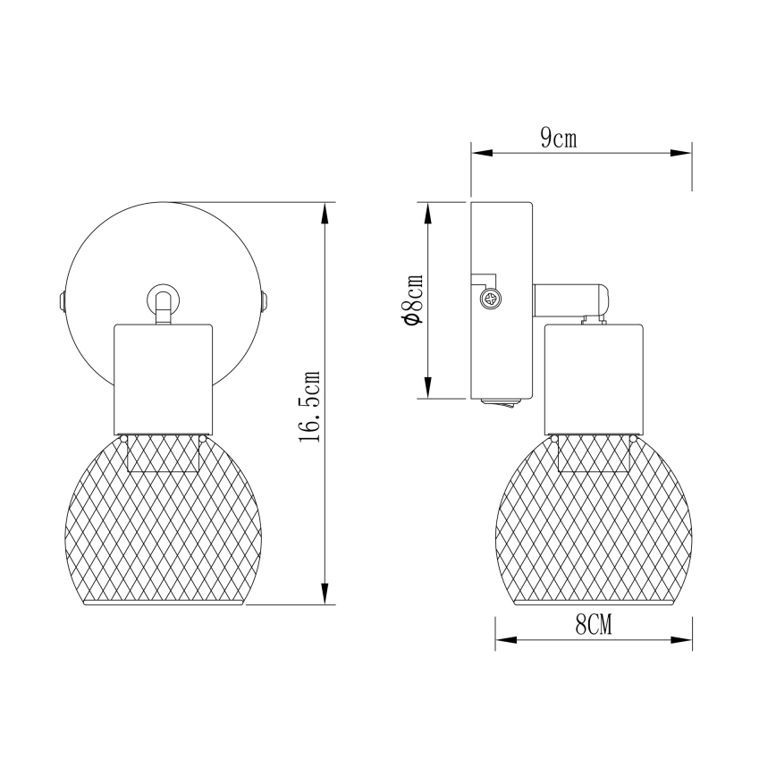 Globo - Стенен прожектор, луна 1xE14/40W/230V