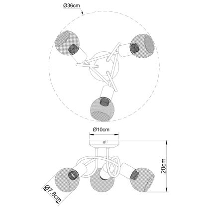 Globo - Прикрепен полилей 3xE14/40W/230V