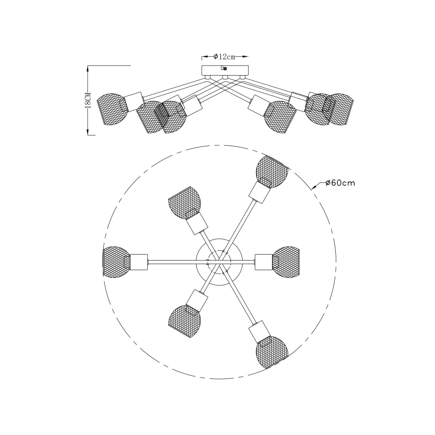 Globo - Полилей за прикрепяне 6xE14/40W/230V