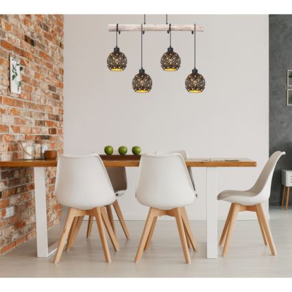 Globo 54029-4H - Полилей на кабел JODIE 4xE27/40W/230V бежово/черно