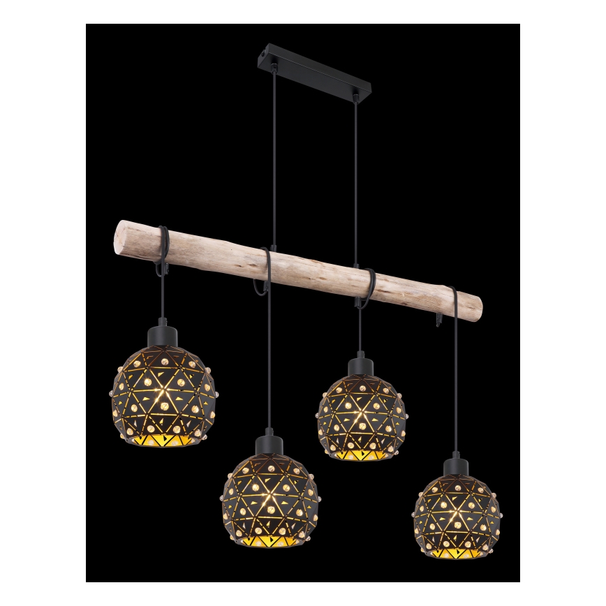 Globo 54029-4H - Полилей на кабел JODIE 4xE27/40W/230V бежово/черно