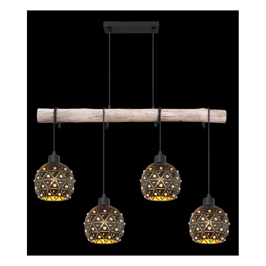 Globo 54029-4H - Полилей на кабел JODIE 4xE27/40W/230V бежово/черно