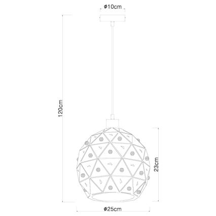 Globo 54029H - Пендел JODIE 1xE27/60W/230V Ø 25 см