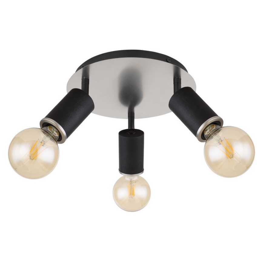 Globo - Спот 3xE27/60W/230V черен/дървен
