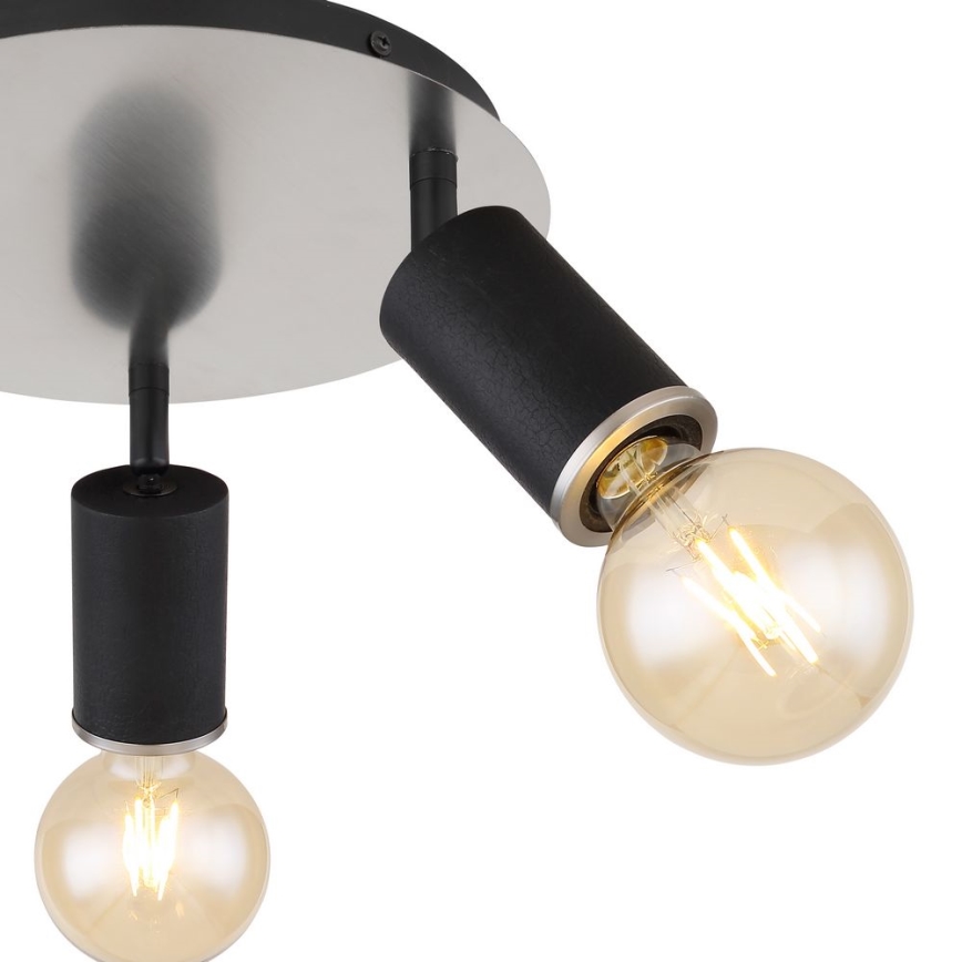 Globo - Спот 3xE27/60W/230V черен/дървен