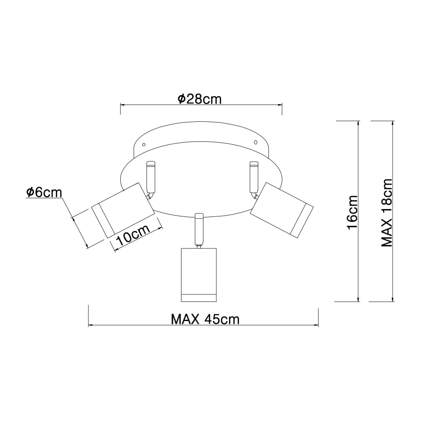 Globo - Спот 3xE27/60W/230V черен/дървен