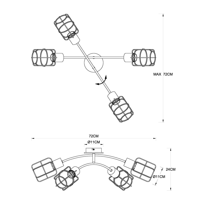Globo - Плафон 4xE27/40W/230V