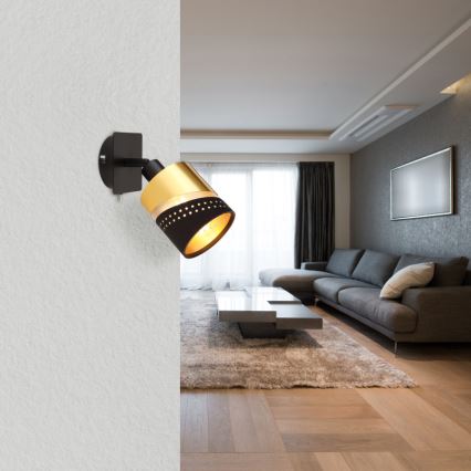 Globo - Спот аплик 1xE14/25W/230V черен/златист