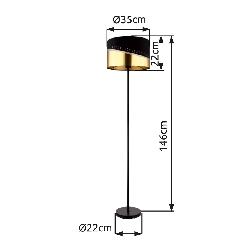 Globo - Лампион 1xE27/60W/230V Ø 35 см черен/златист