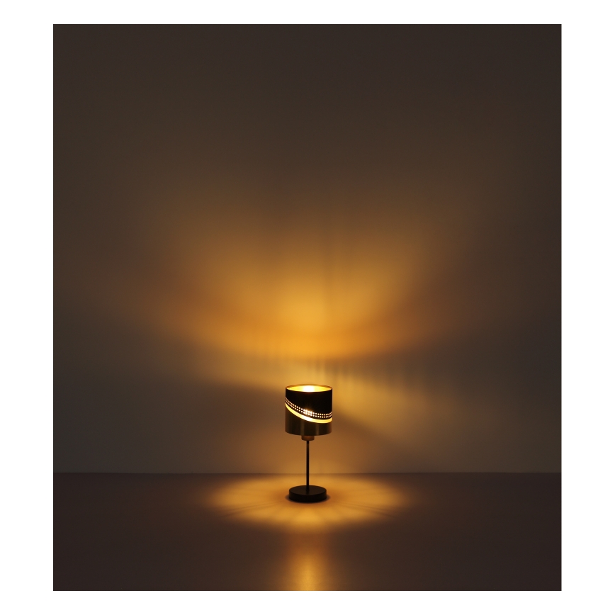 Globo - Настолна лампа 1xE27/40W/230V Ø 16 см черен/златист