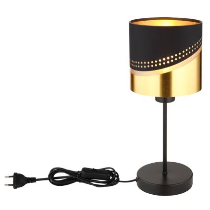 Globo - Настолна лампа 1xE27/40W/230V Ø 16 см черен/златист