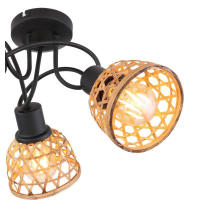 Globo - Полилей за повърхностен монтаж 3xE27/15W/230V бамбук