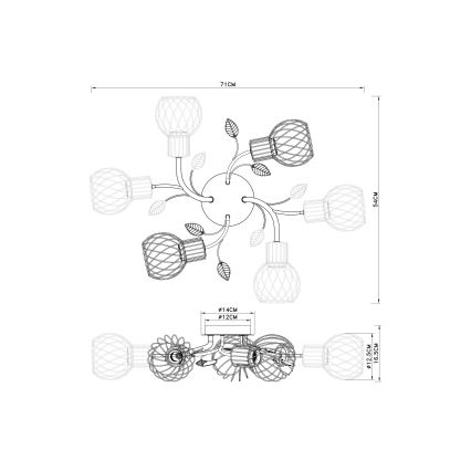 Globo - Повърхностен полилей 6xE27/40W/230V
