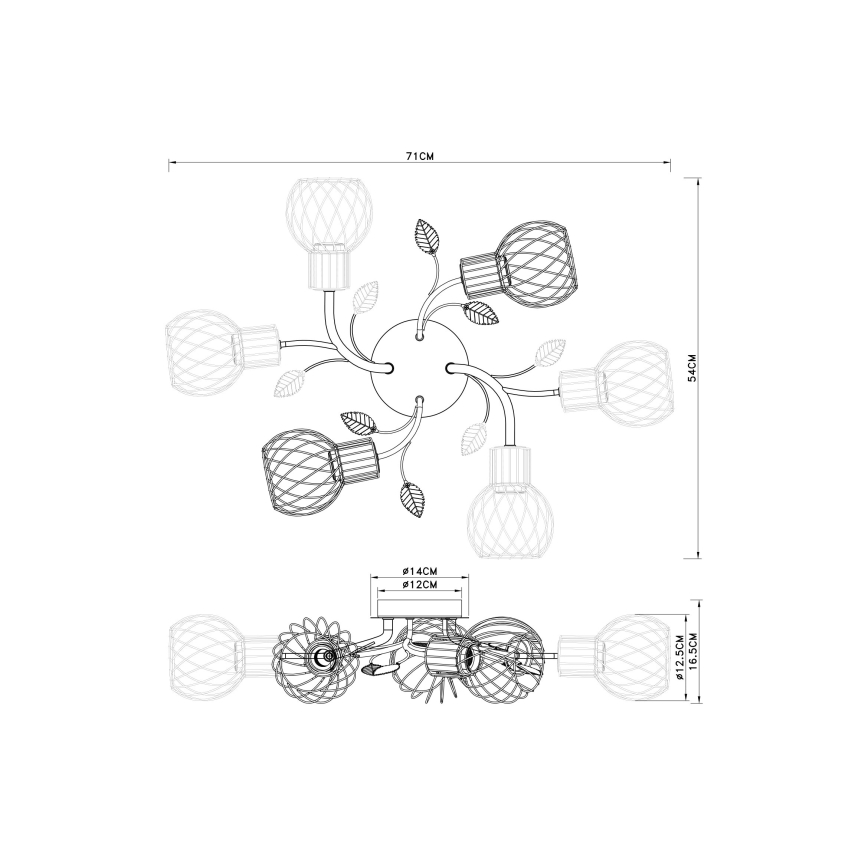 Globo - Повърхностен полилей 6xE27/40W/230V