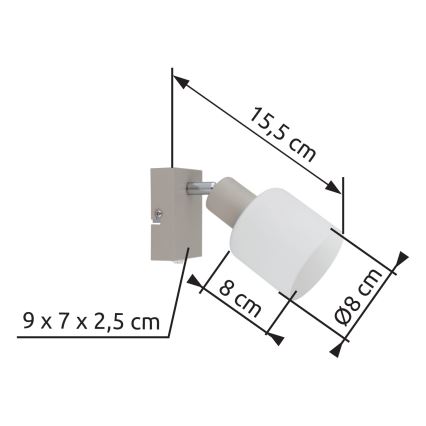 Globo - Стенно точково осветително тяло 1xE14/25W/230V