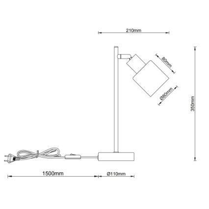 Globo - Настолна лампа 1xE14/25W/230V