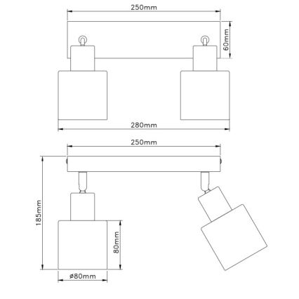 Globo - Точково осветително тяло 2xE14/25W/230V