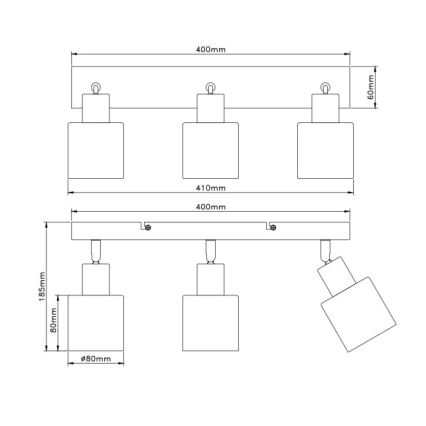 Globo - Точково осветително тяло 3xE14/25W/230V