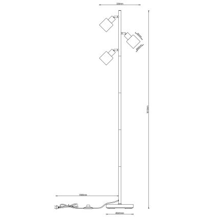 Globo - Подова лампа 3xE14/25W/230V
