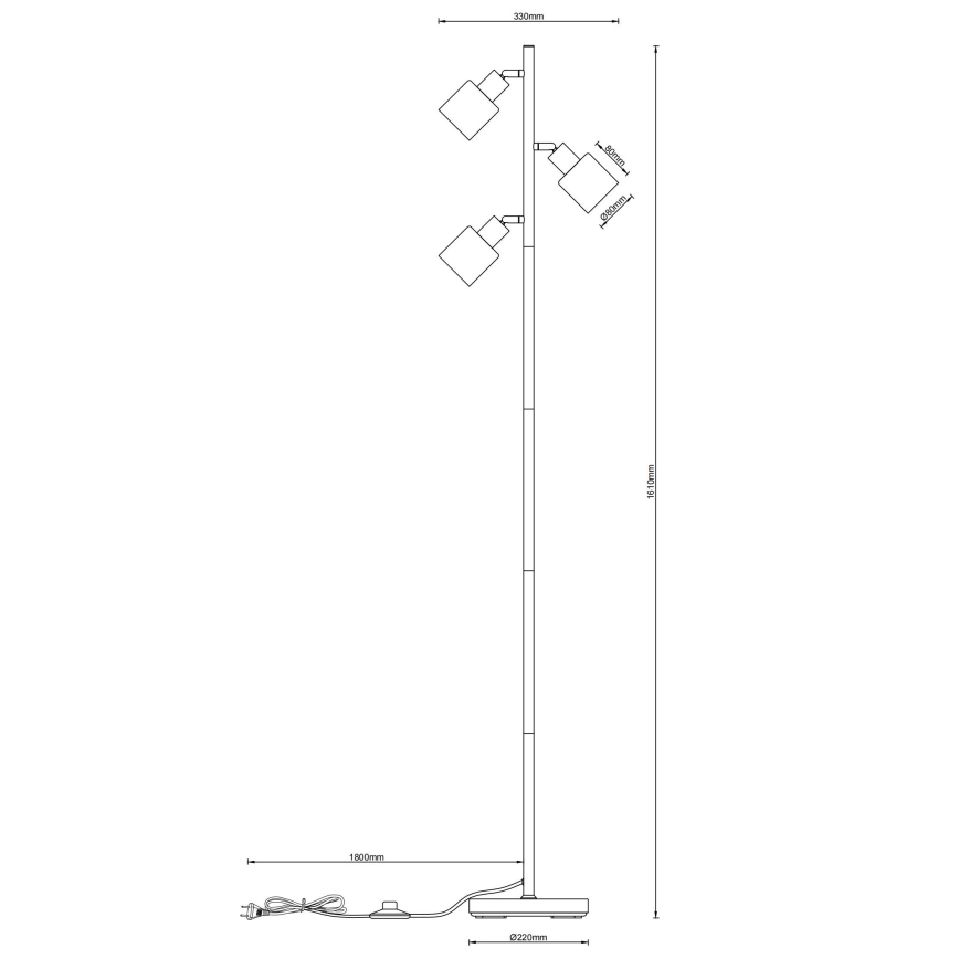 Globo - Подова лампа 3xE14/25W/230V