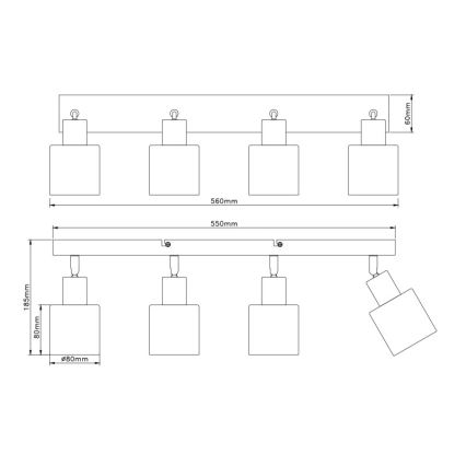 Globo - Точково осветително тяло 4xE14/25W/230V