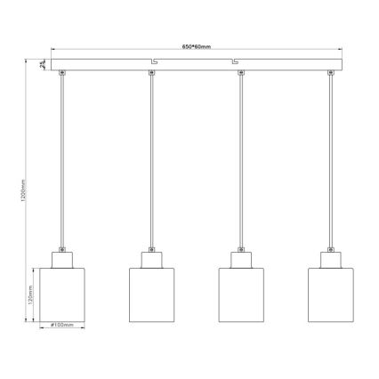 Globo - Полилей на кабел 4xE27/40W/230V