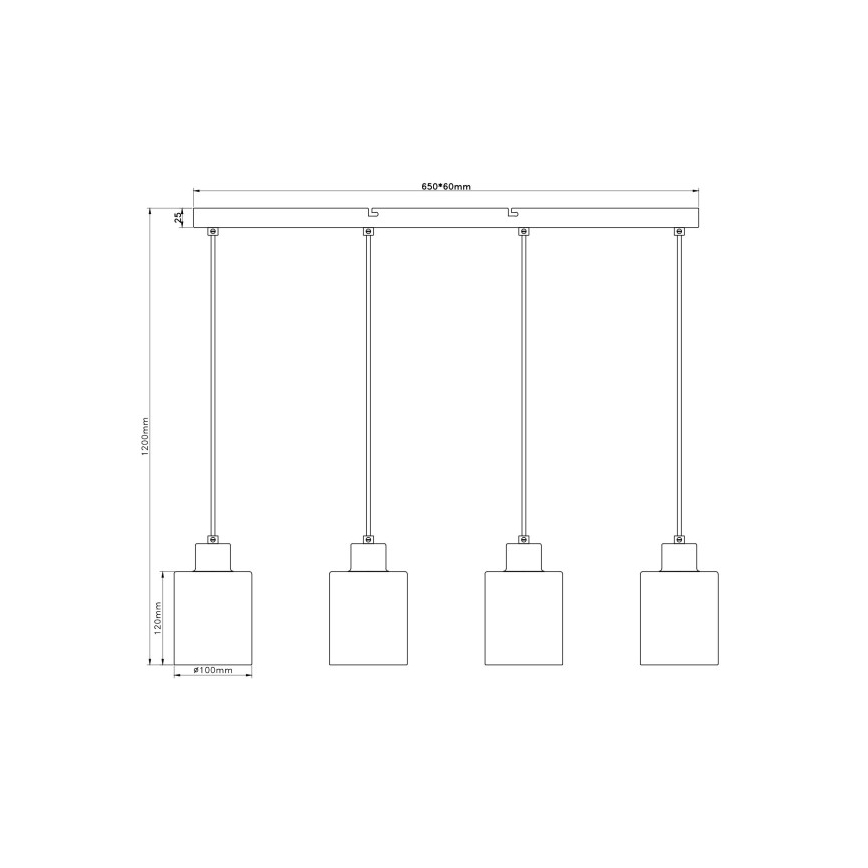 Globo - Полилей на кабел 4xE27/40W/230V