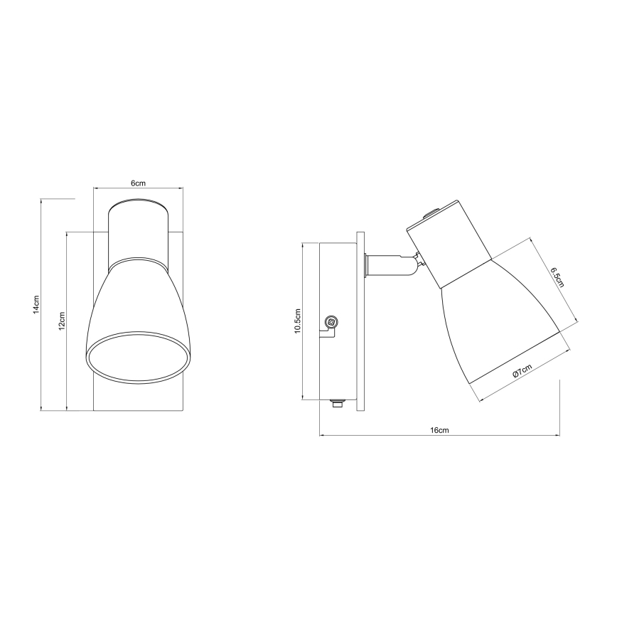 Globo - Стенен спот 1xE14/40W/230V черен